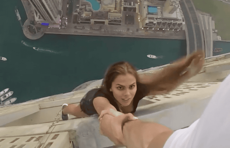 Lets hope Viki Odintcova had life insurance when she did this